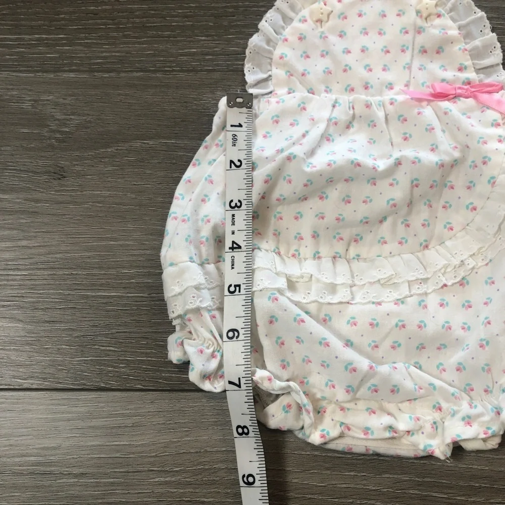 Healthtex Vintage Kids Clothing Baby Girls Floral Ruffle Outfit Size 9 Months